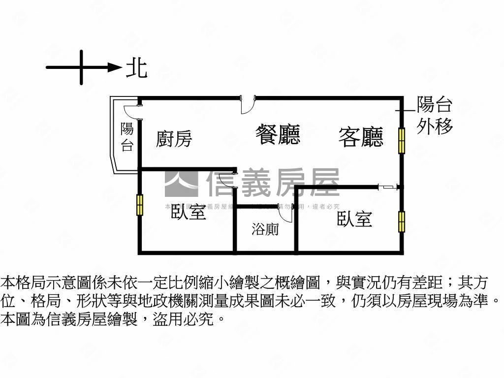 採光小資兩房房屋室內格局與周邊環境