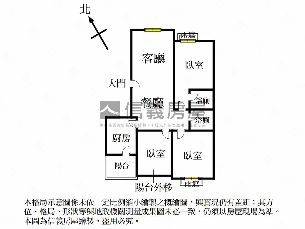 北大庭園三房車位房屋室內格局與周邊環境