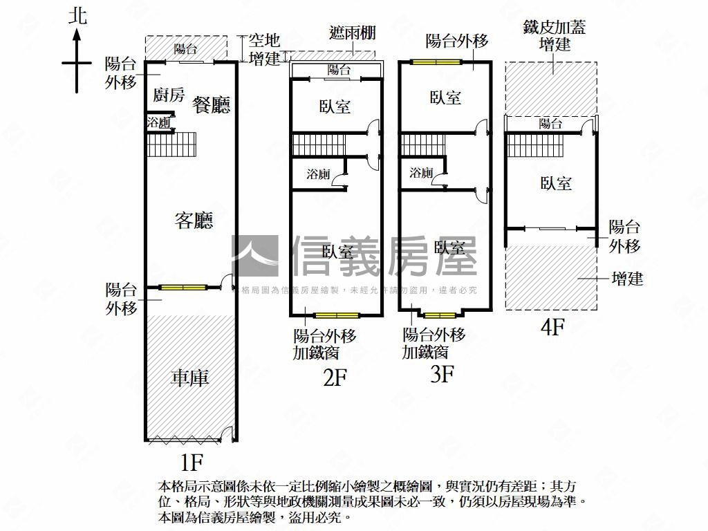 楠梓面公園朝南正路透天房屋室內格局與周邊環境