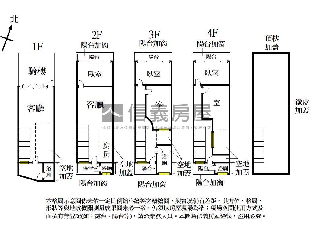 陽明長順街騎樓透天房屋室內格局與周邊環境