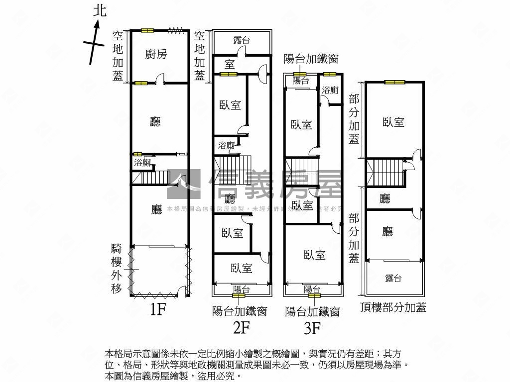售，臨路內在美潛力透天房屋室內格局與周邊環境