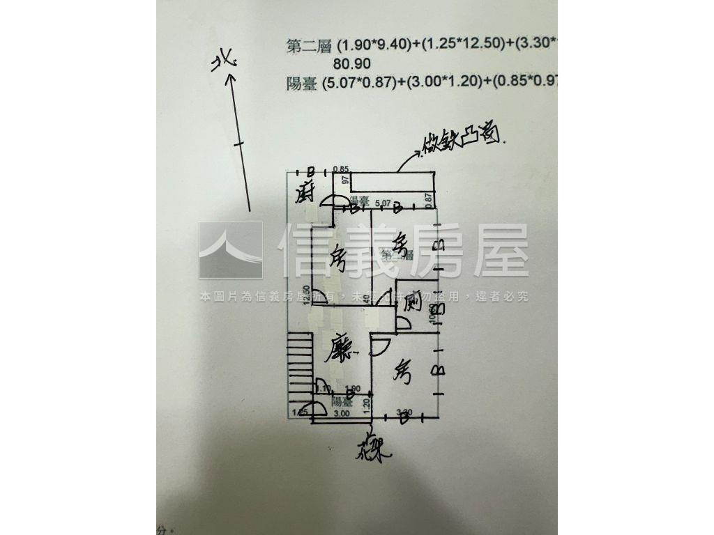 近北士科邊間二樓三房房屋室內格局與周邊環境