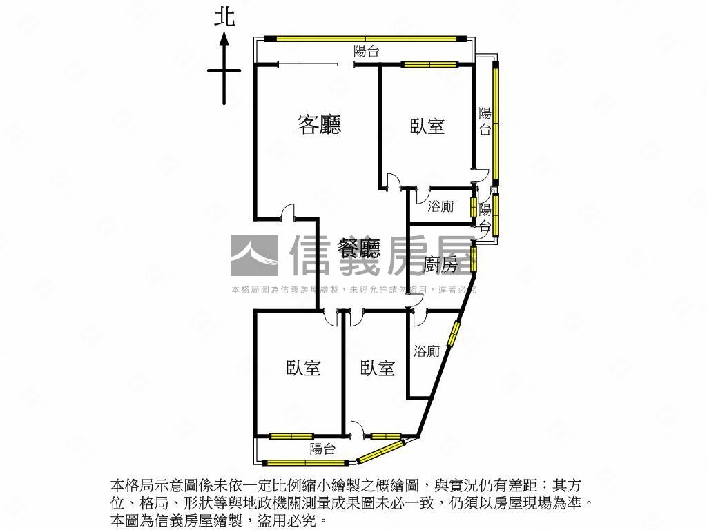 松江路捷運華廈３房２衛房屋室內格局與周邊環境