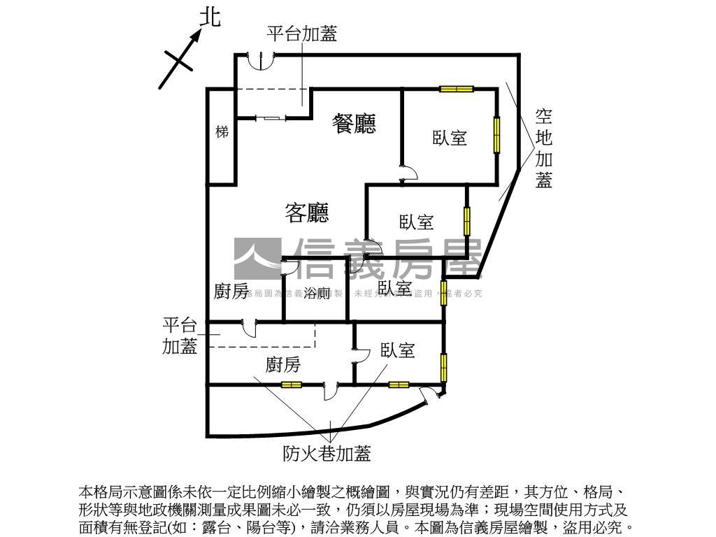 民生路這一樓空間好大房屋室內格局與周邊環境