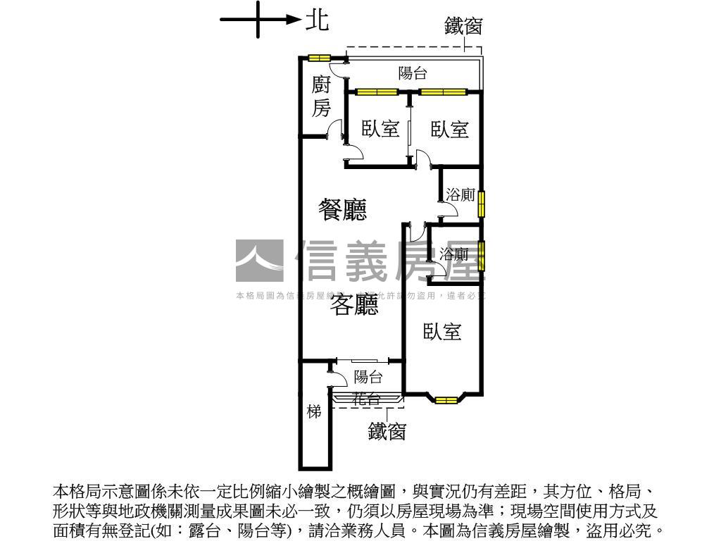 雙捷運黃金公寓３樓房屋室內格局與周邊環境