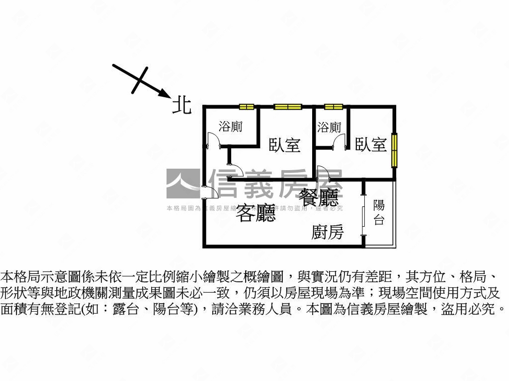 捷運丨雙衛開窗丨２房車位房屋室內格局與周邊環境