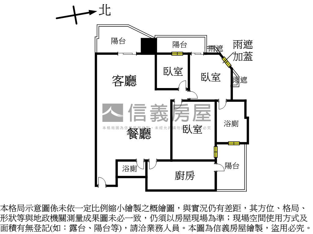 校園旁高樓河景三房房屋室內格局與周邊環境