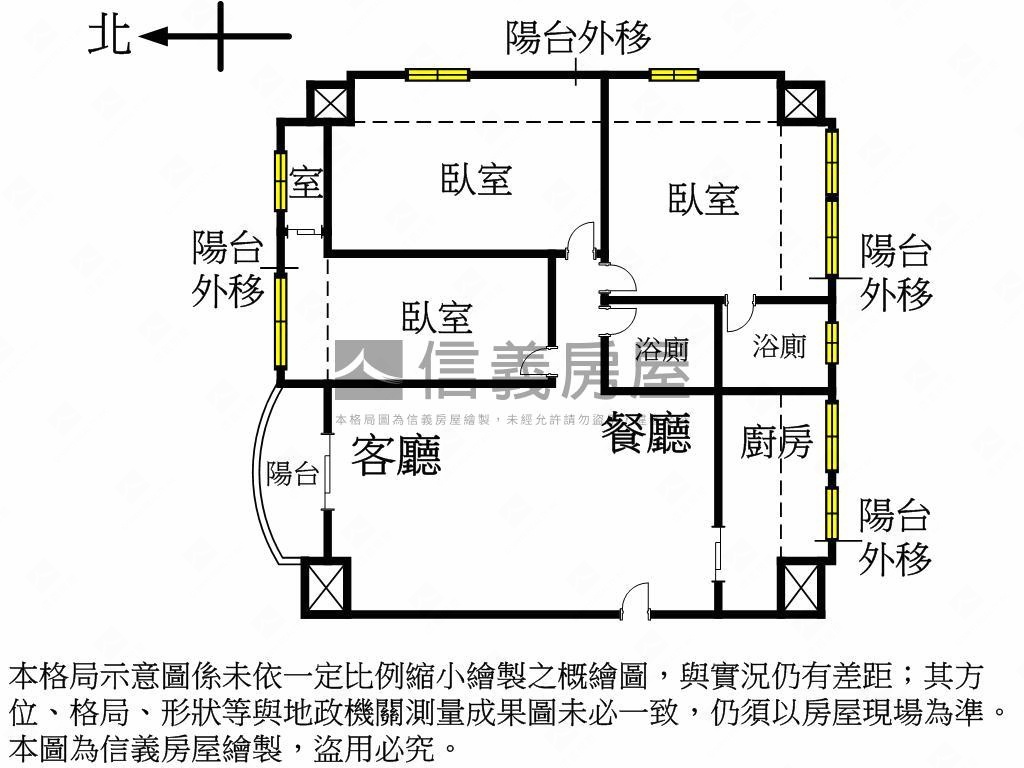 耀東國北教大實小景觀３房房屋室內格局與周邊環境