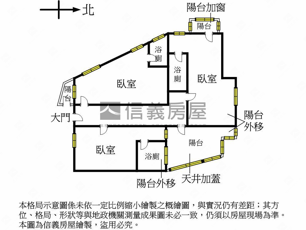 ［邊間］捷運公寓３樓３房房屋室內格局與周邊環境