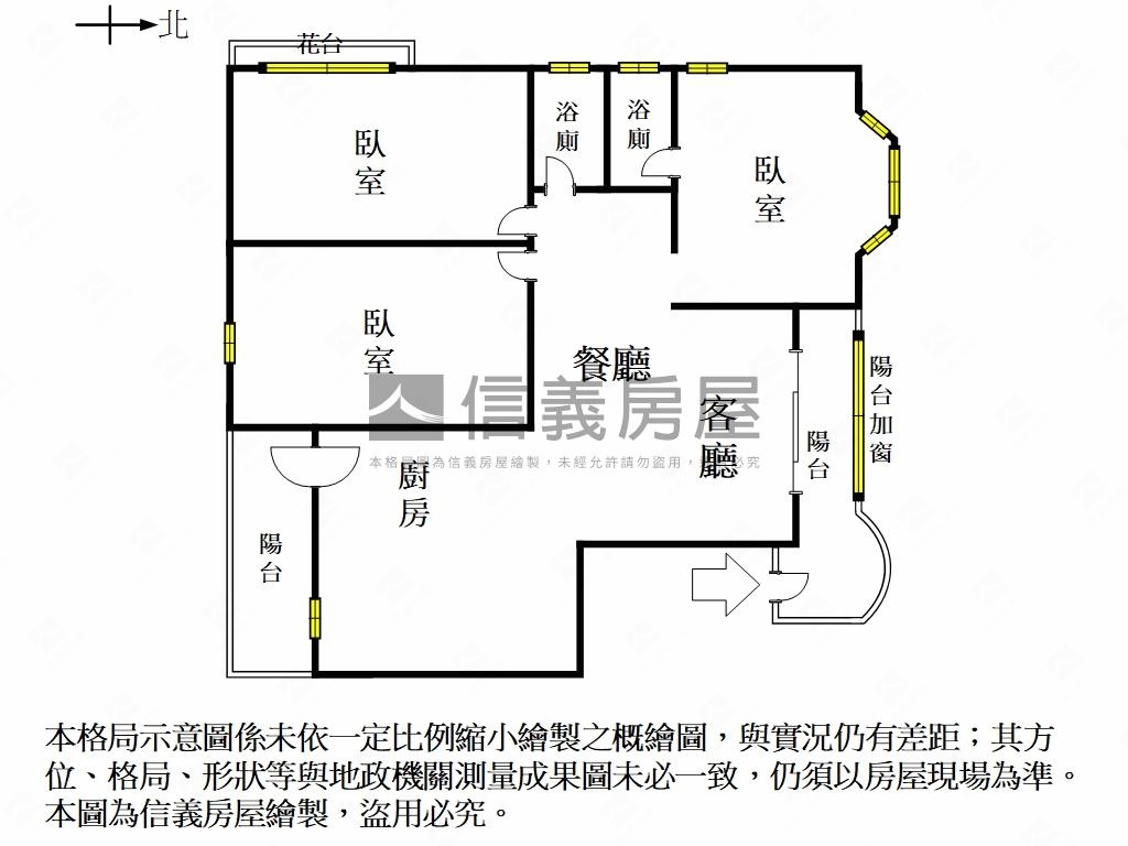 社區單純三房車位房屋室內格局與周邊環境