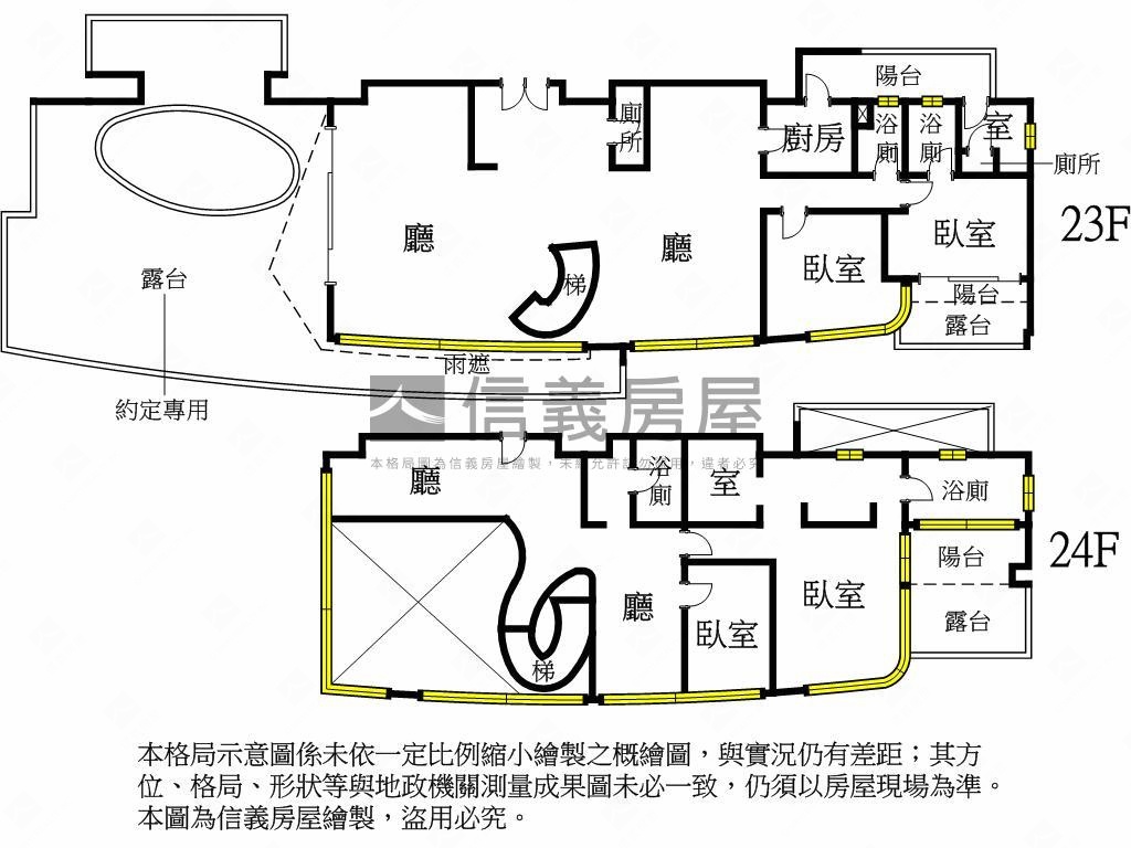 宏築信義Ａ１樓中樓房屋室內格局與周邊環境