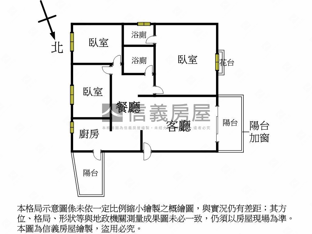 新案－整理捷運３房宅房屋室內格局與周邊環境