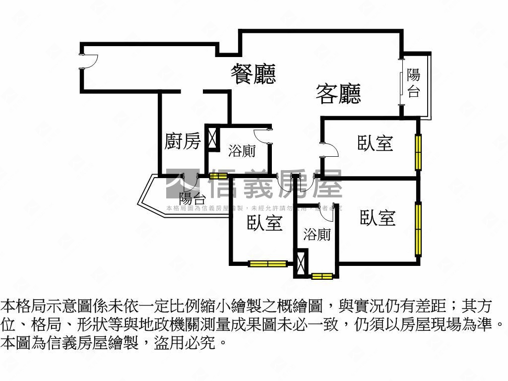 鴻奕世紀享角間三房房屋室內格局與周邊環境