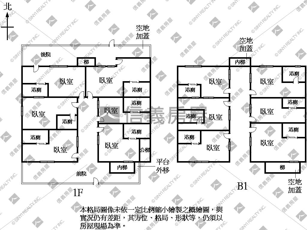 大直加蓋庭院大戶房屋室內格局與周邊環境