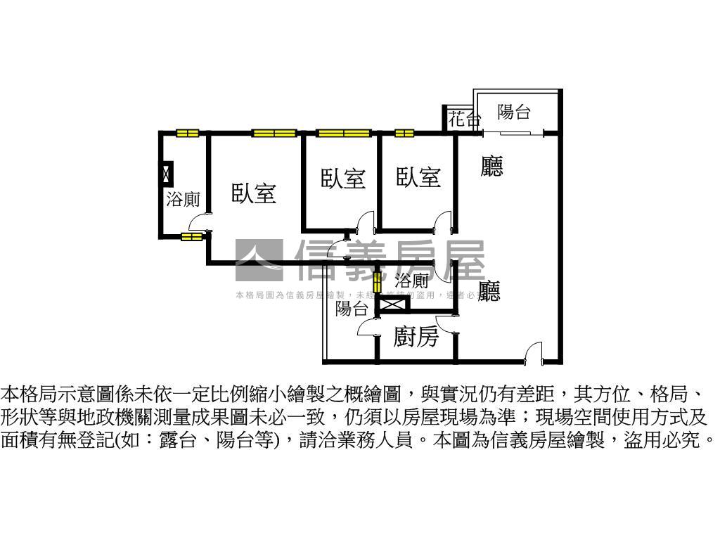 輝達北科新潤潤心３房九樓房屋室內格局與周邊環境