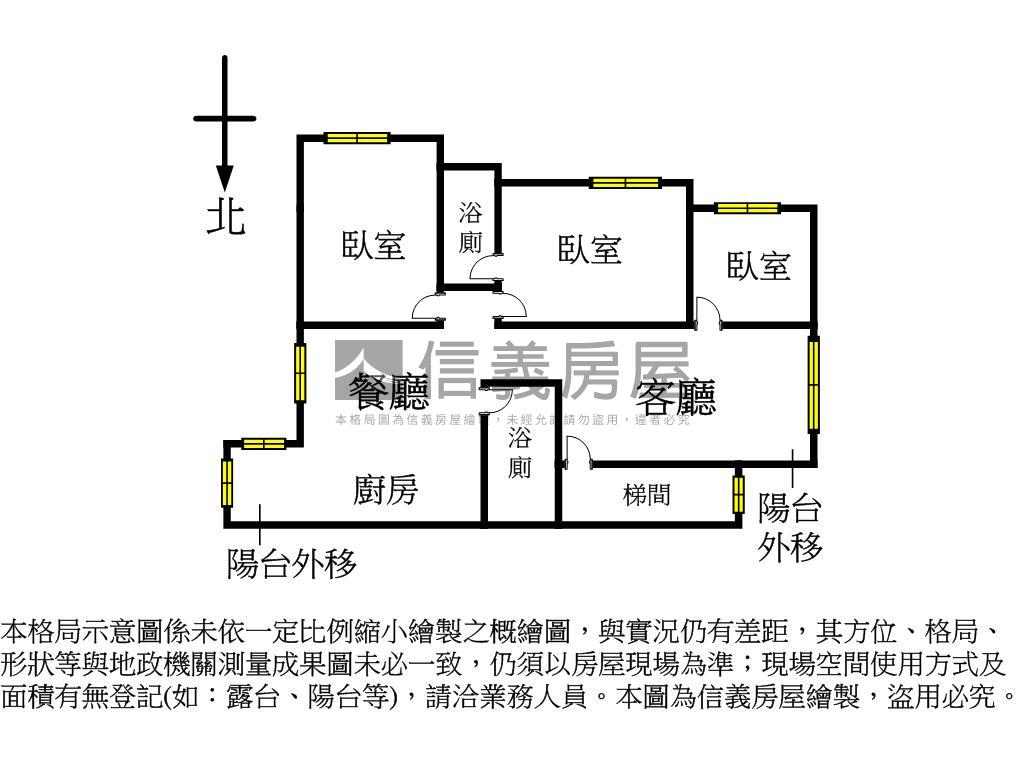 北區２樓大空間採光三房房屋室內格局與周邊環境