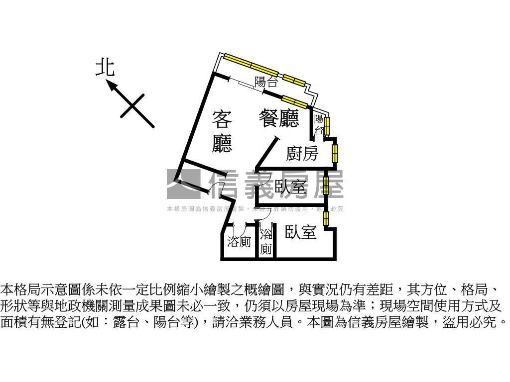 住定龍城大兩房兩衛房屋室內格局與周邊環境