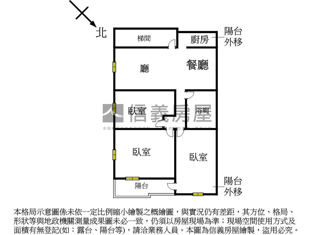 金門街公寓三樓房屋室內格局與周邊環境