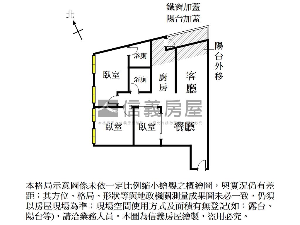 統穩天廈採光三房房屋室內格局與周邊環境