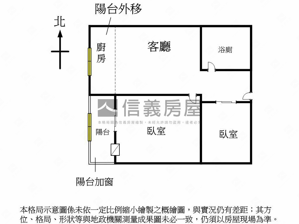 近捷運北平商圈電梯兩房房屋室內格局與周邊環境