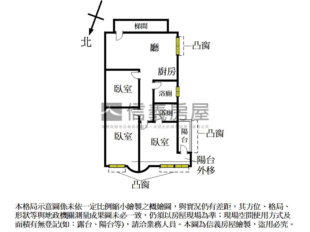 中正新裝潢收租２樓房屋室內格局與周邊環境