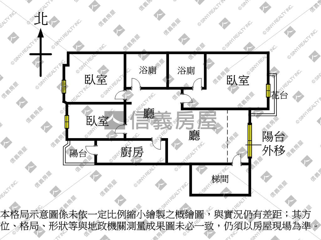 正五期西區三房平面車位房屋室內格局與周邊環境