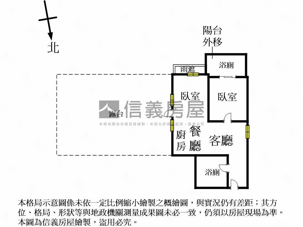 七期旁露臺戶兩房平車讚讚房屋室內格局與周邊環境