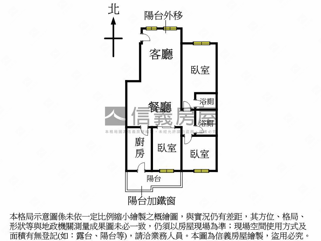 富台永春捷運方正三房房屋室內格局與周邊環境