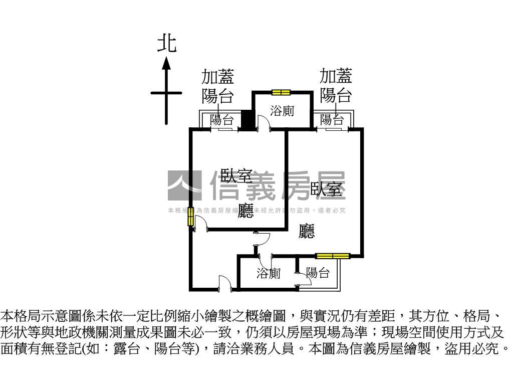 美術元越雙主臥平車房屋室內格局與周邊環境