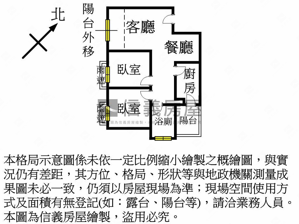 藝文兩房・雙面採光棟距宅房屋室內格局與周邊環境