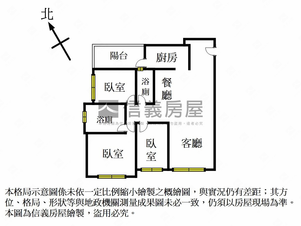 明新公園美三房房屋室內格局與周邊環境