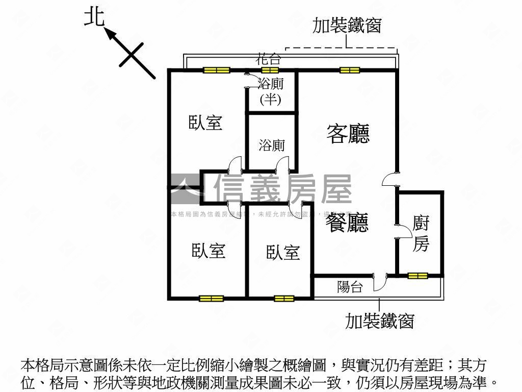 信義區電梯高樓景觀三房房屋室內格局與周邊環境