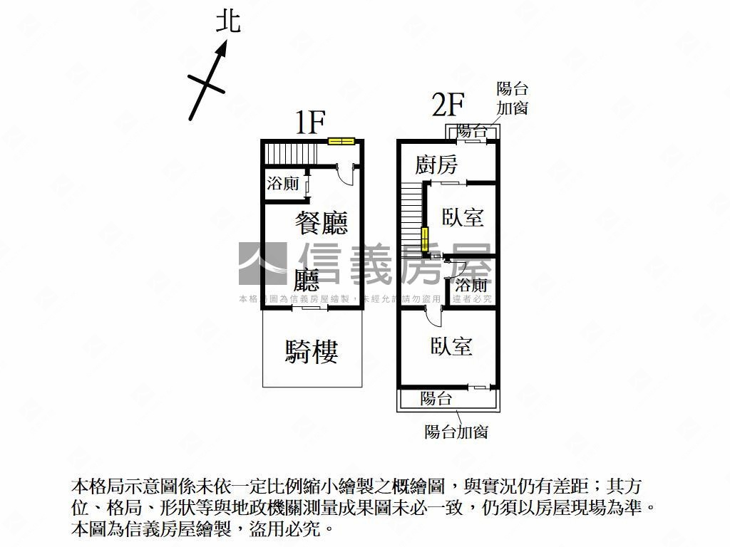 朝南可開伙店住２房２衛房屋室內格局與周邊環境