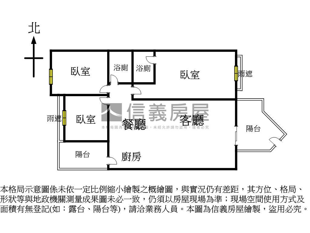 美術館藝術．採光三房房屋室內格局與周邊環境