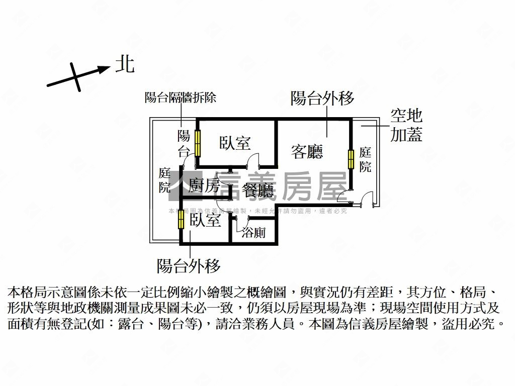 近家樂福竹城一樓庭院戶房屋室內格局與周邊環境