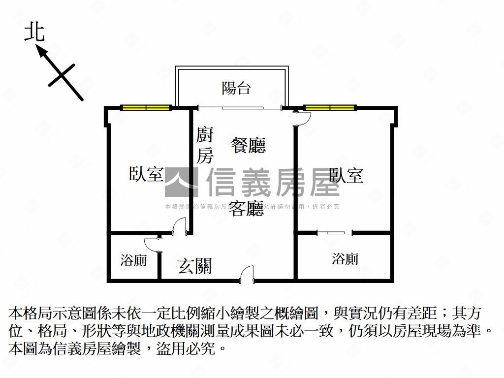 央北鑫建築Ｂ２兩房雙衛浴房屋室內格局與周邊環境