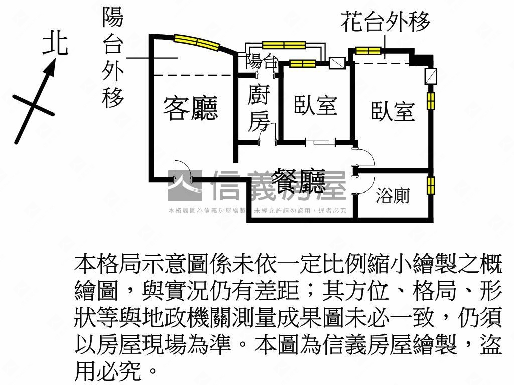 藝文特區蛋黃美裝兩房房屋室內格局與周邊環境