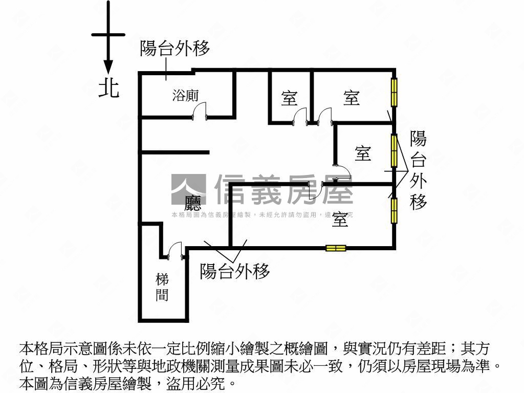 復北二樓角窗辦住房屋室內格局與周邊環境