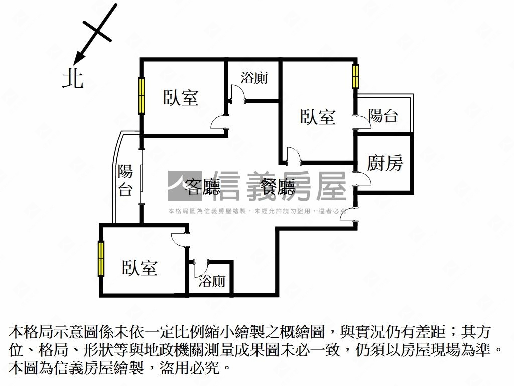 近淡水捷運三房美寓房屋室內格局與周邊環境