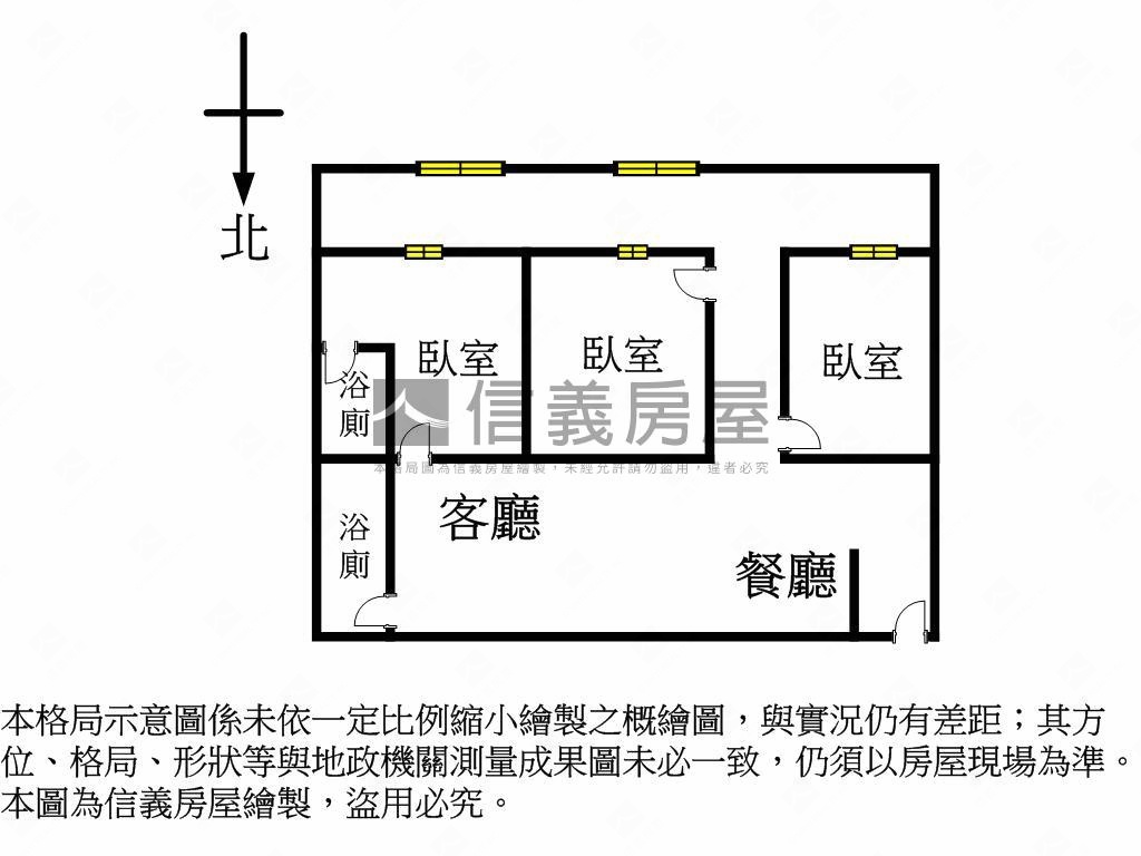 漢唐盛世精裝無印風三房房屋室內格局與周邊環境