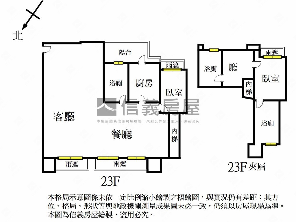 忠孝誠藝頂樓山景戶房屋室內格局與周邊環境