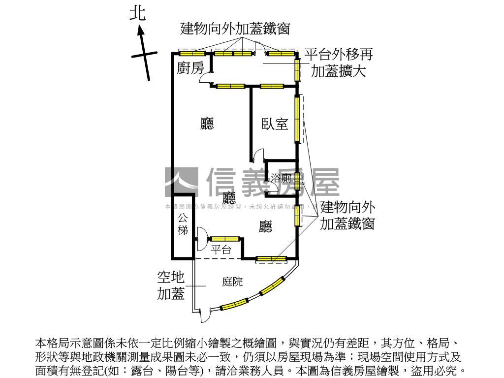 近北士科邊間庭院一樓房屋室內格局與周邊環境