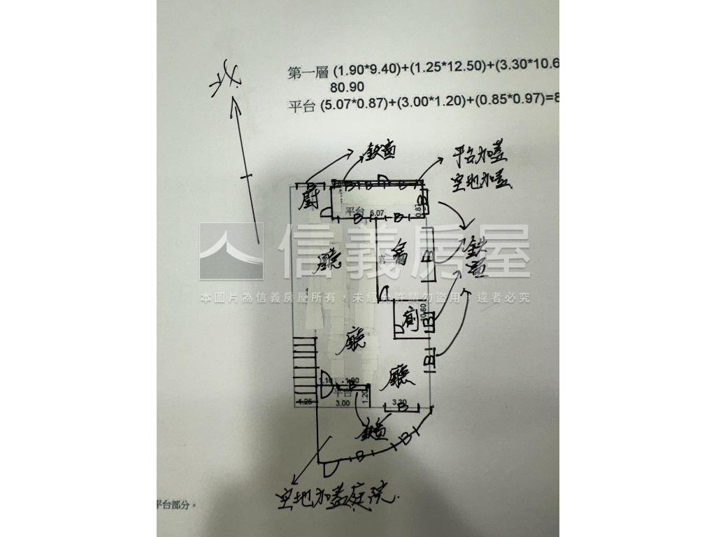 近北士科邊間庭院一樓房屋室內格局與周邊環境