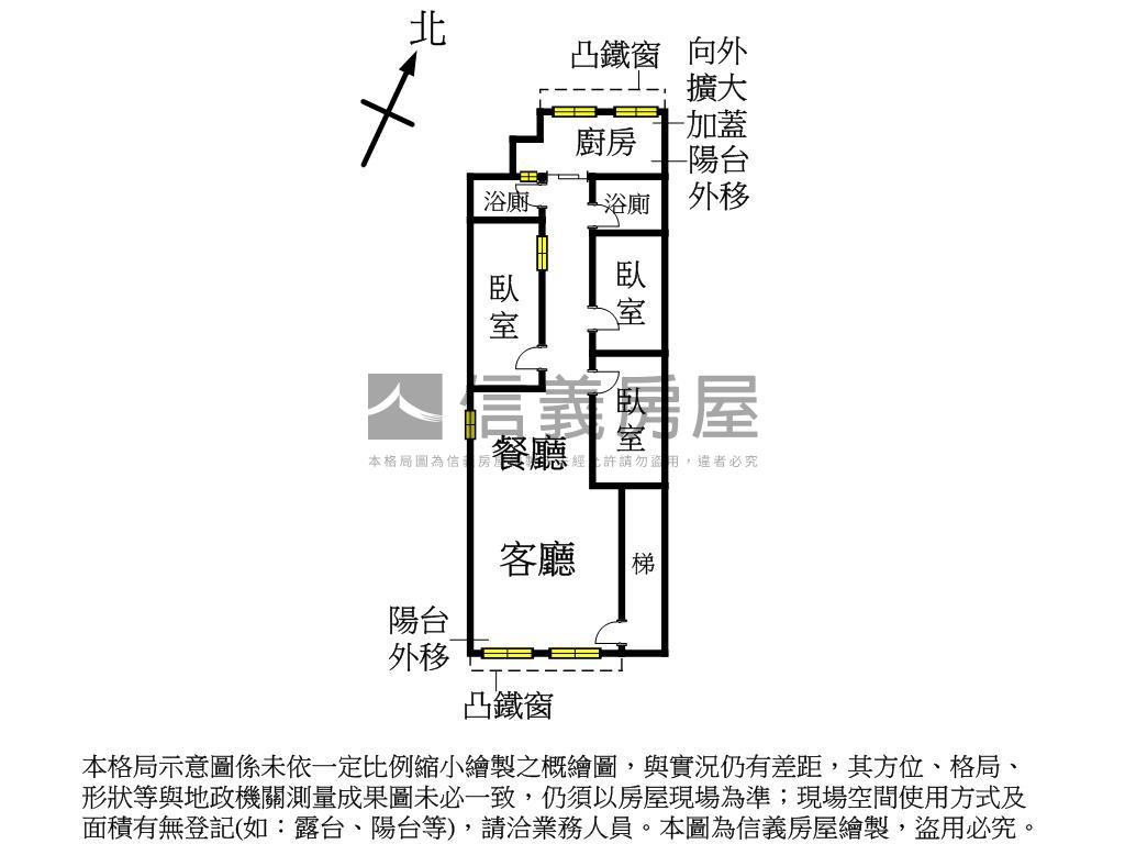 板橋美美二樓房屋室內格局與周邊環境