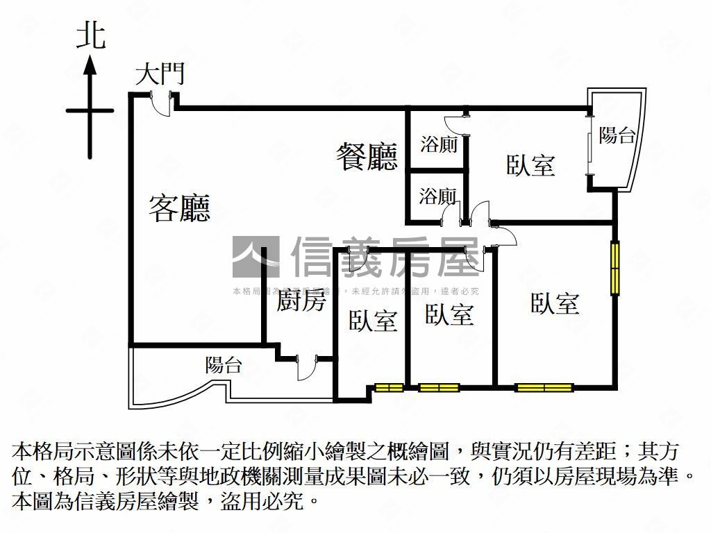 近農十六捷運邊間採光四房房屋室內格局與周邊環境