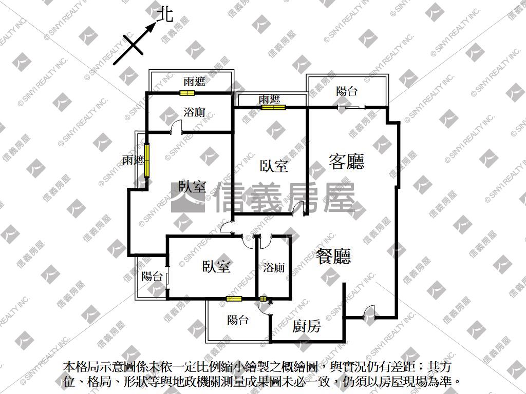 水湳．國聚高樓視野大三房房屋室內格局與周邊環境