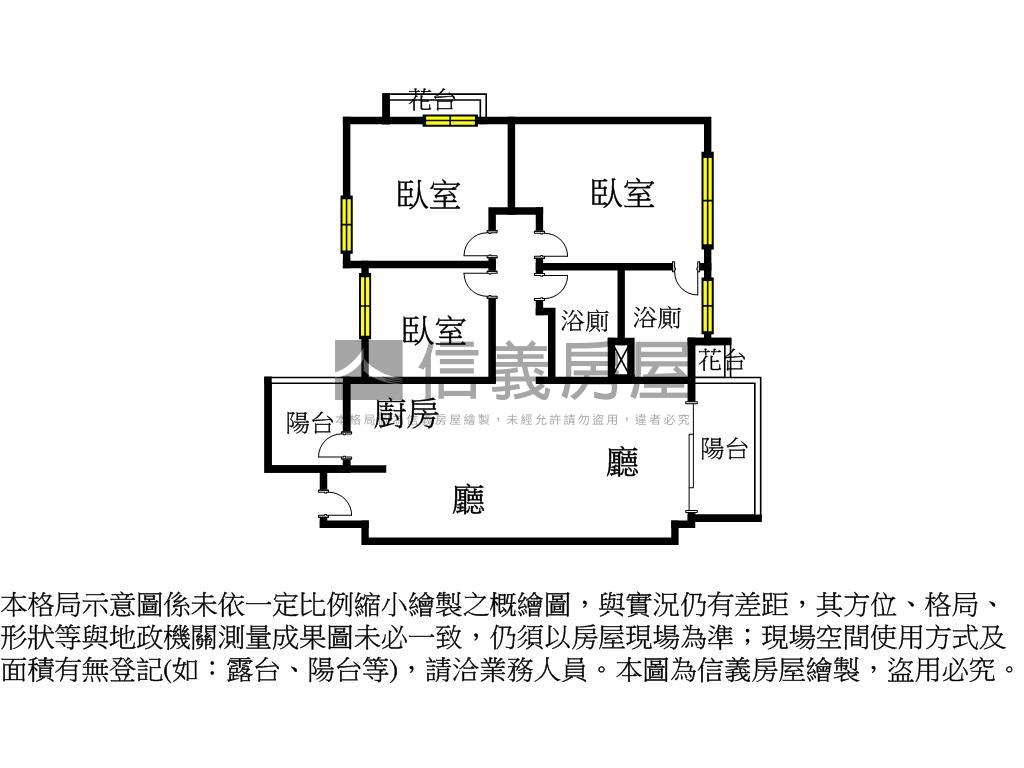 品益君品三房平車房屋室內格局與周邊環境