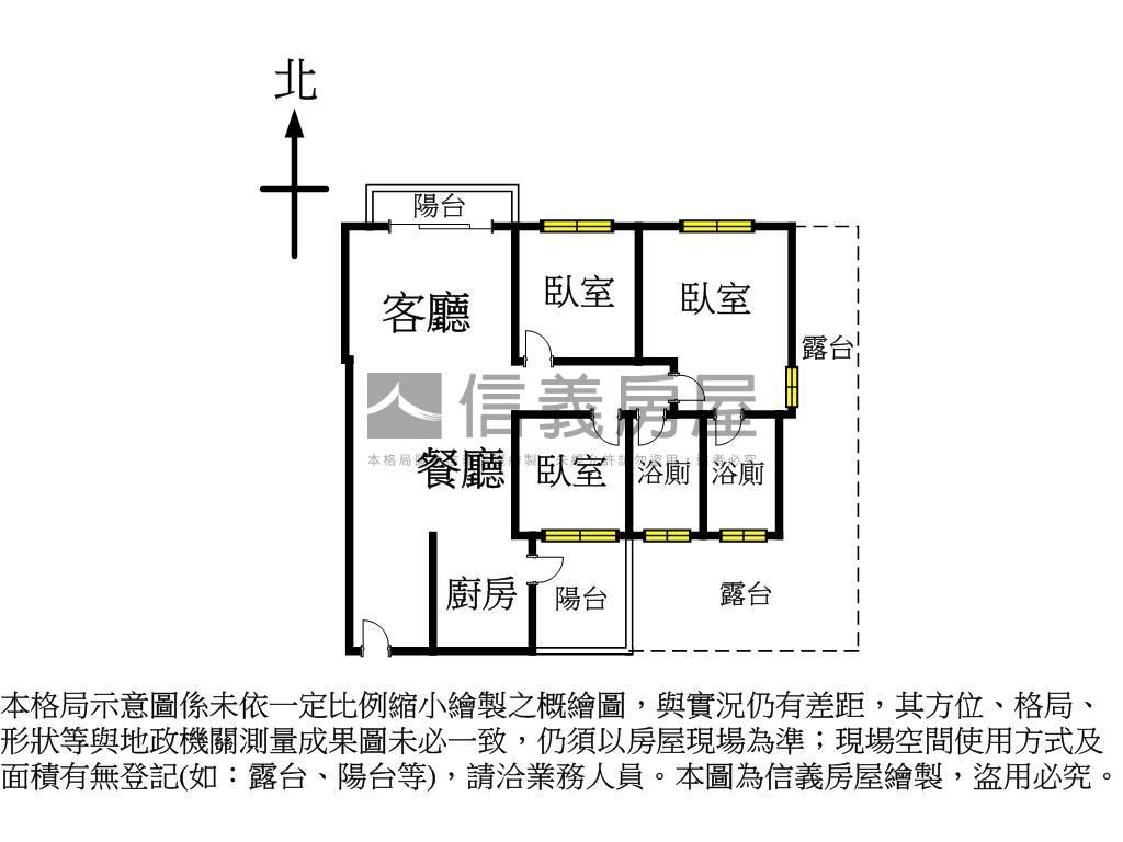 ［大地悅章］三房露臺戶房屋室內格局與周邊環境