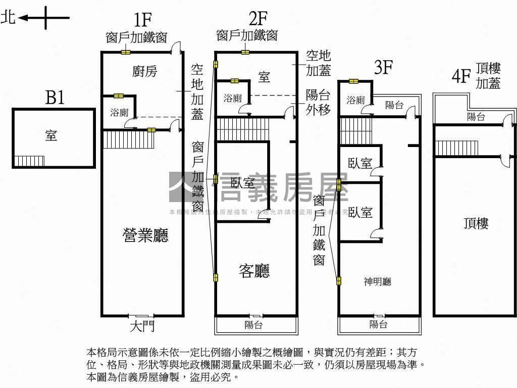 北平商圈邊間透天房屋室內格局與周邊環境