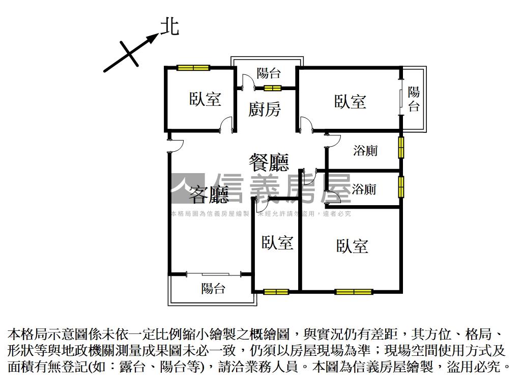 富耀中央寬敞採光四房車位房屋室內格局與周邊環境